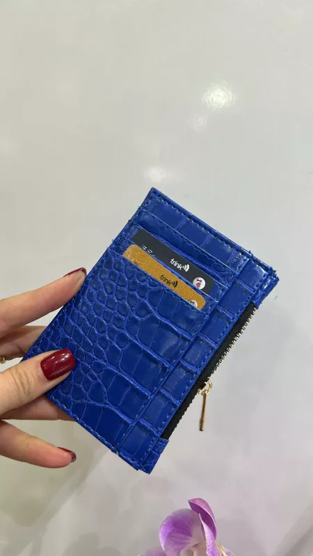 Lacivert Fermuarlı Kartlık