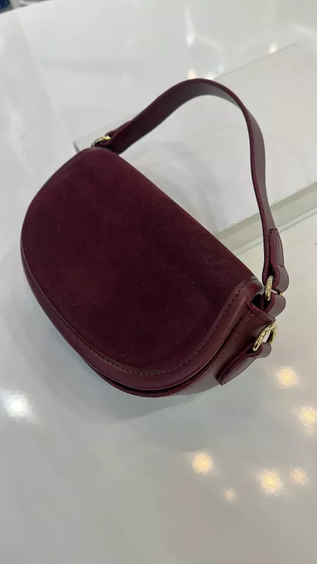 Bordo Süet Çanta
