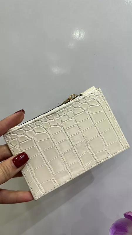 Bej Fermuarlı Kartlık 