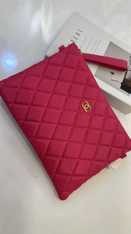Pembe Deri Portföy Çanta