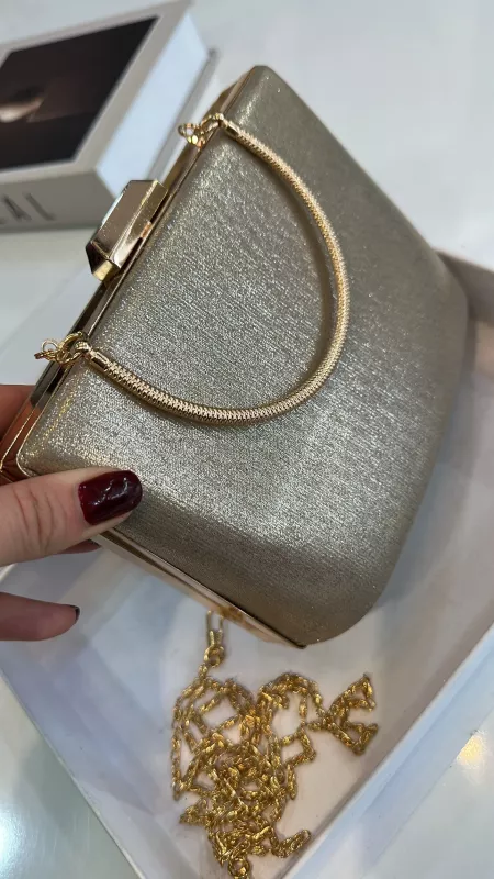 Gold Saten Abiye Çanta