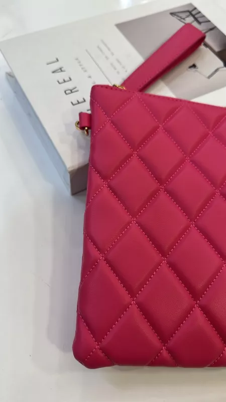 Pembe Deri Portföy Çanta