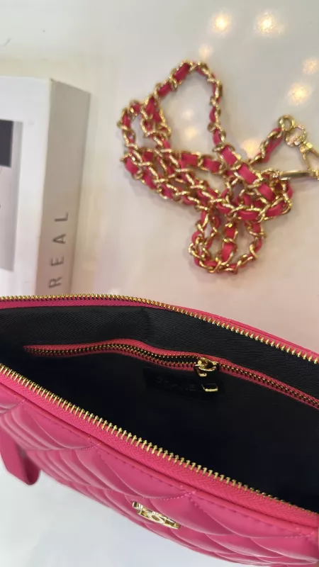 Pembe Deri Portföy Çanta