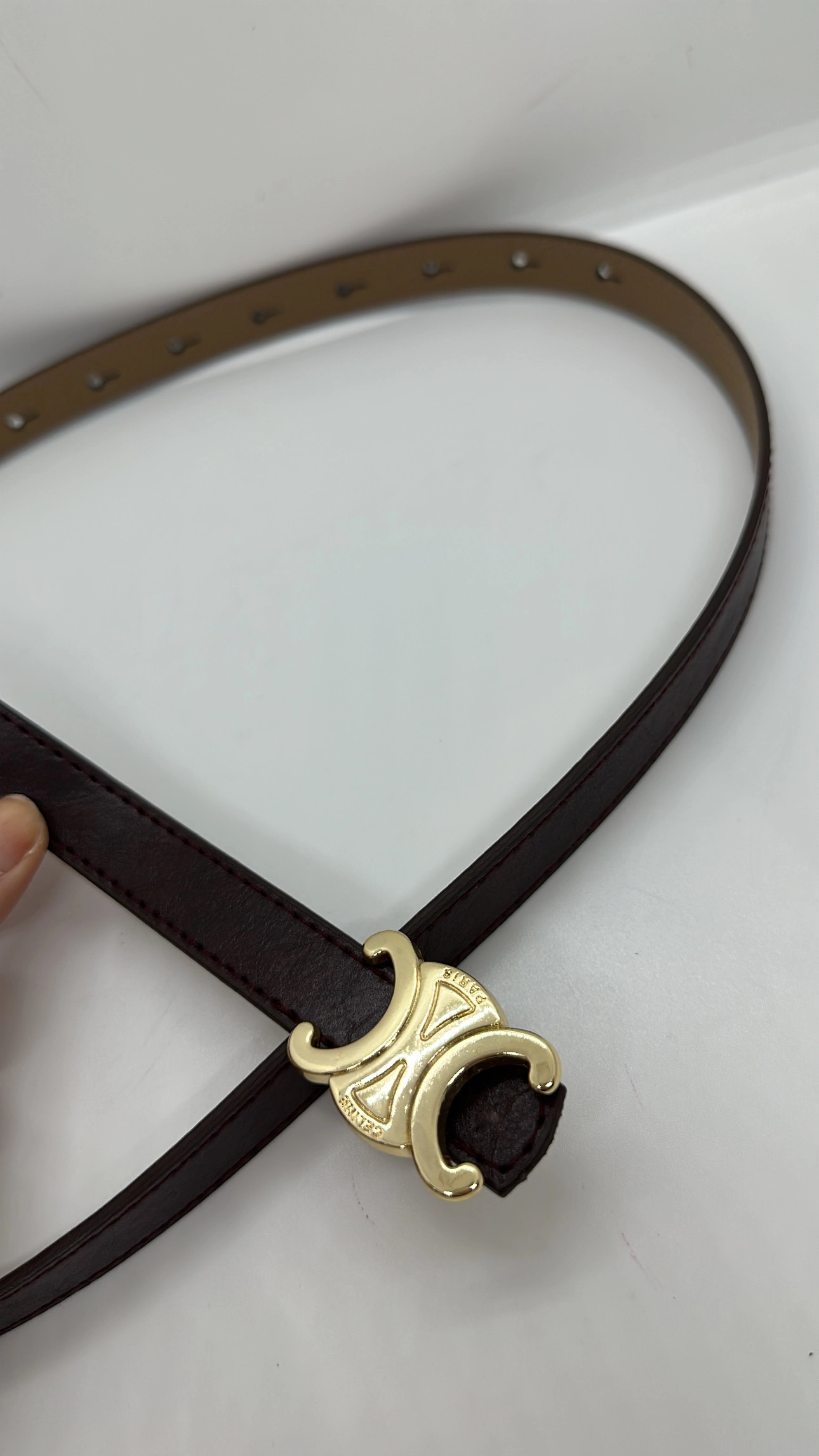 Acı Kahve Gold Tokalı Kemer 