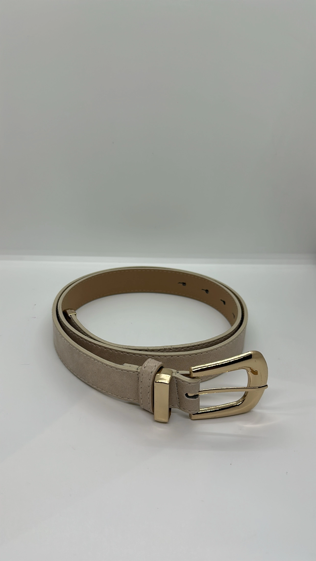 Krem Gold Detaylı Kemer