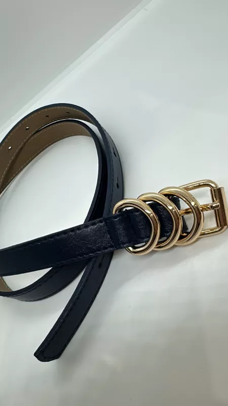 Lacivert Gold Detaylı Kemer