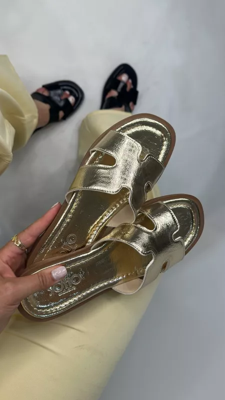 Gold Düz Terlik