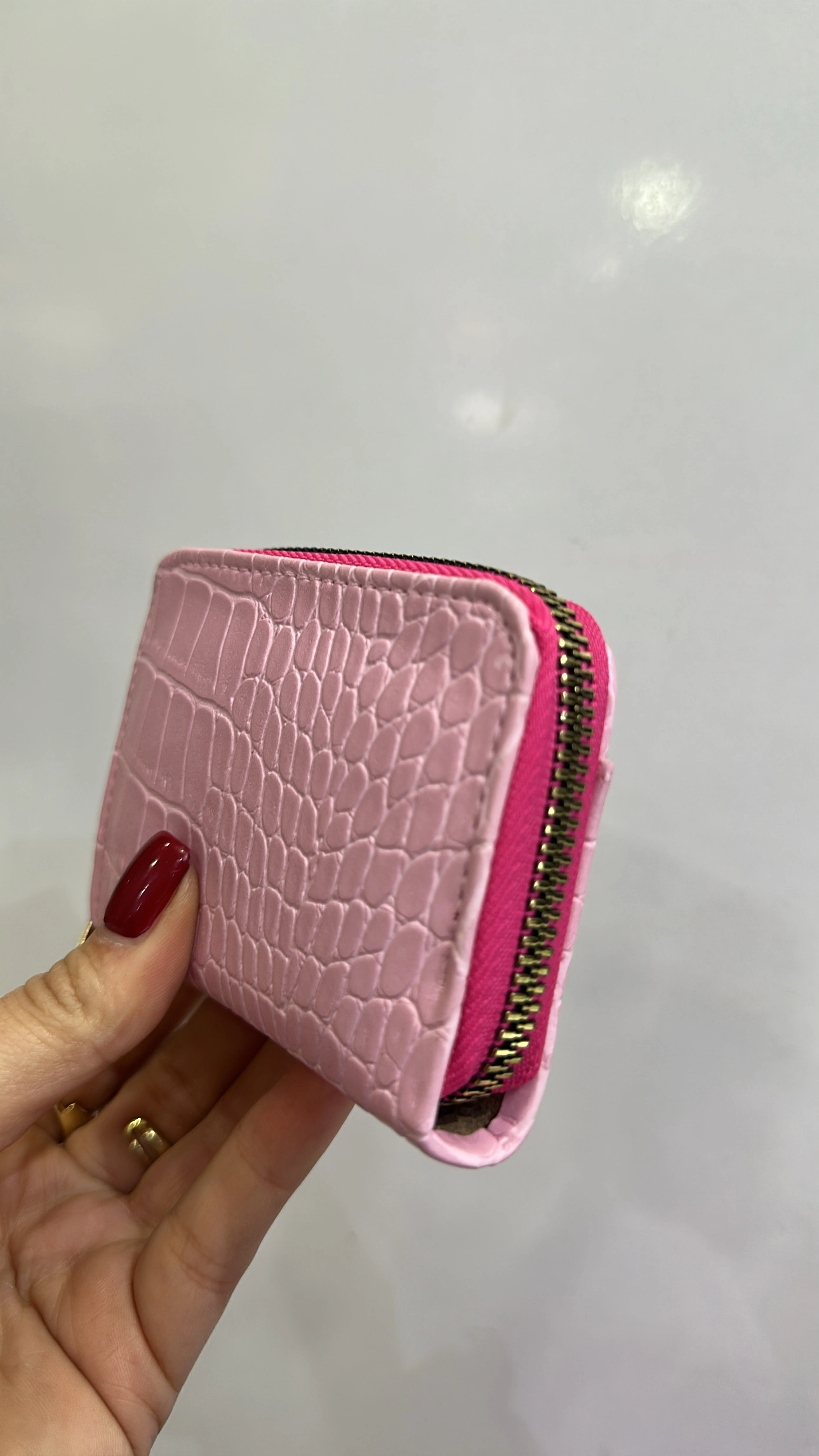 Kroko Desenli Cüzdan - Pembe 