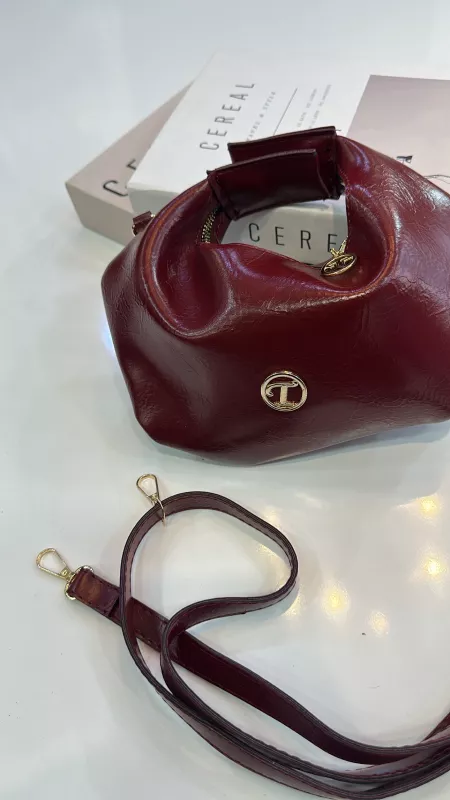 Bordo Rugan Mıknatıslı Çanta