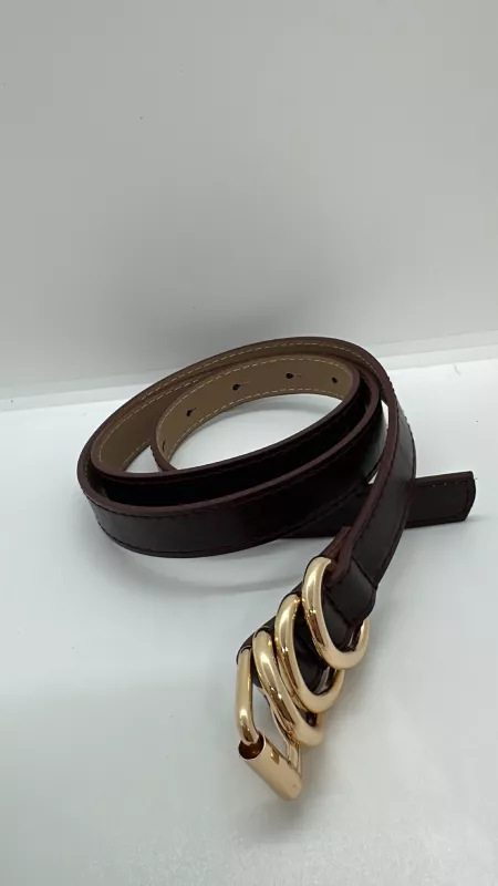 Bordo Gold Detaylı Kemer