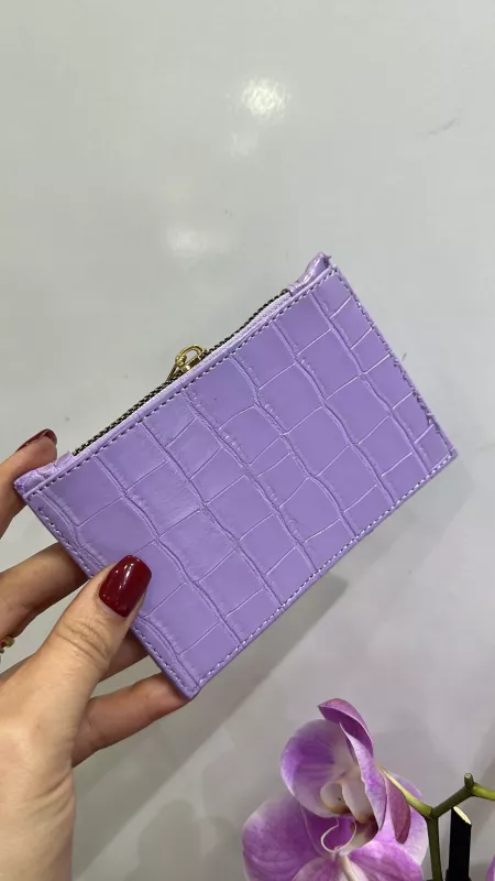 Lila Fermuarlı Kartlık