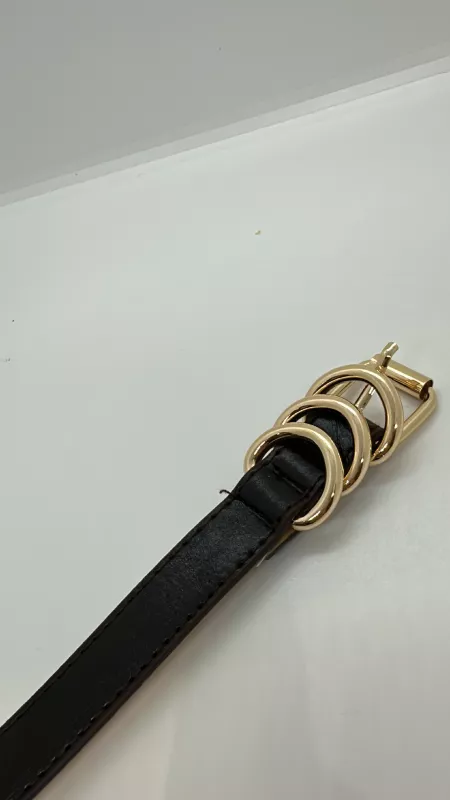 Siyah Gold Detaylı Kemer