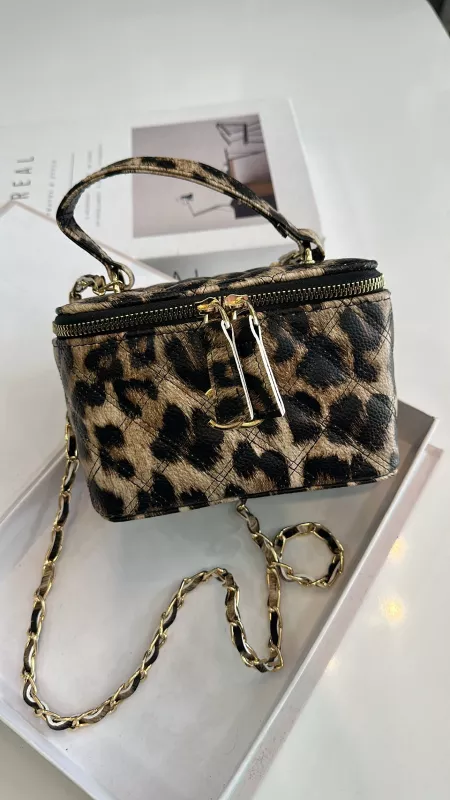 Leopar Kutu Çanta