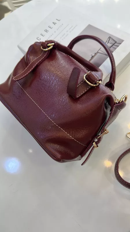 Bordo Yumuşacık Deri Çanta