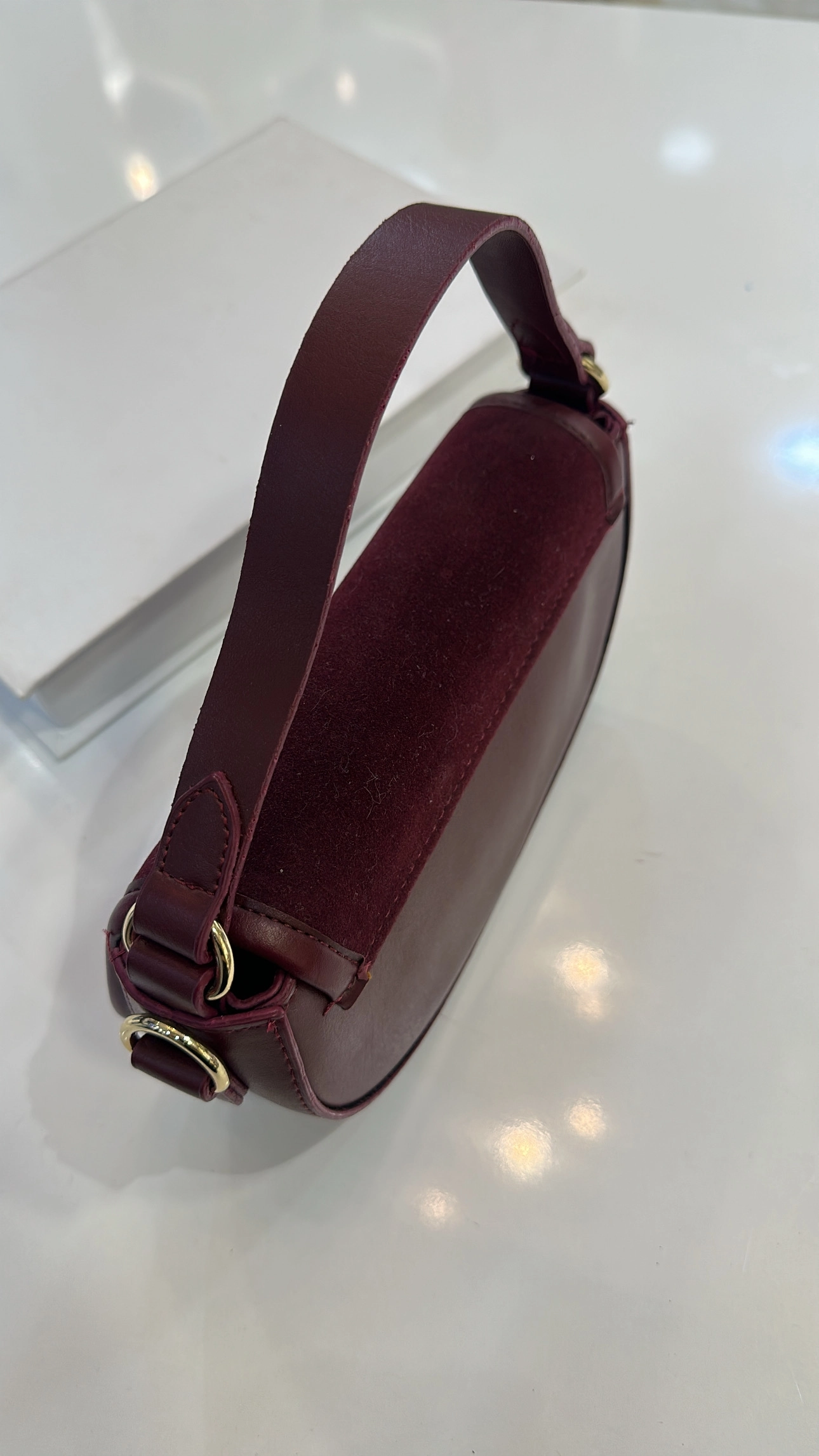 Bordo Süet Çanta