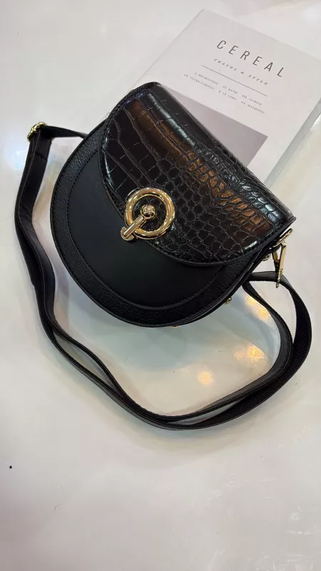 Siyah Kroko Çanta Modeli 