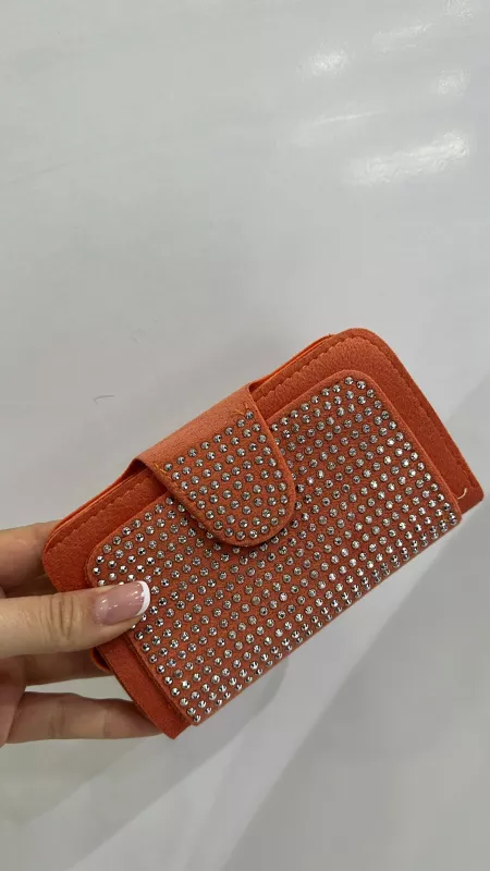 Turuncu Taşlı Cüzdan 