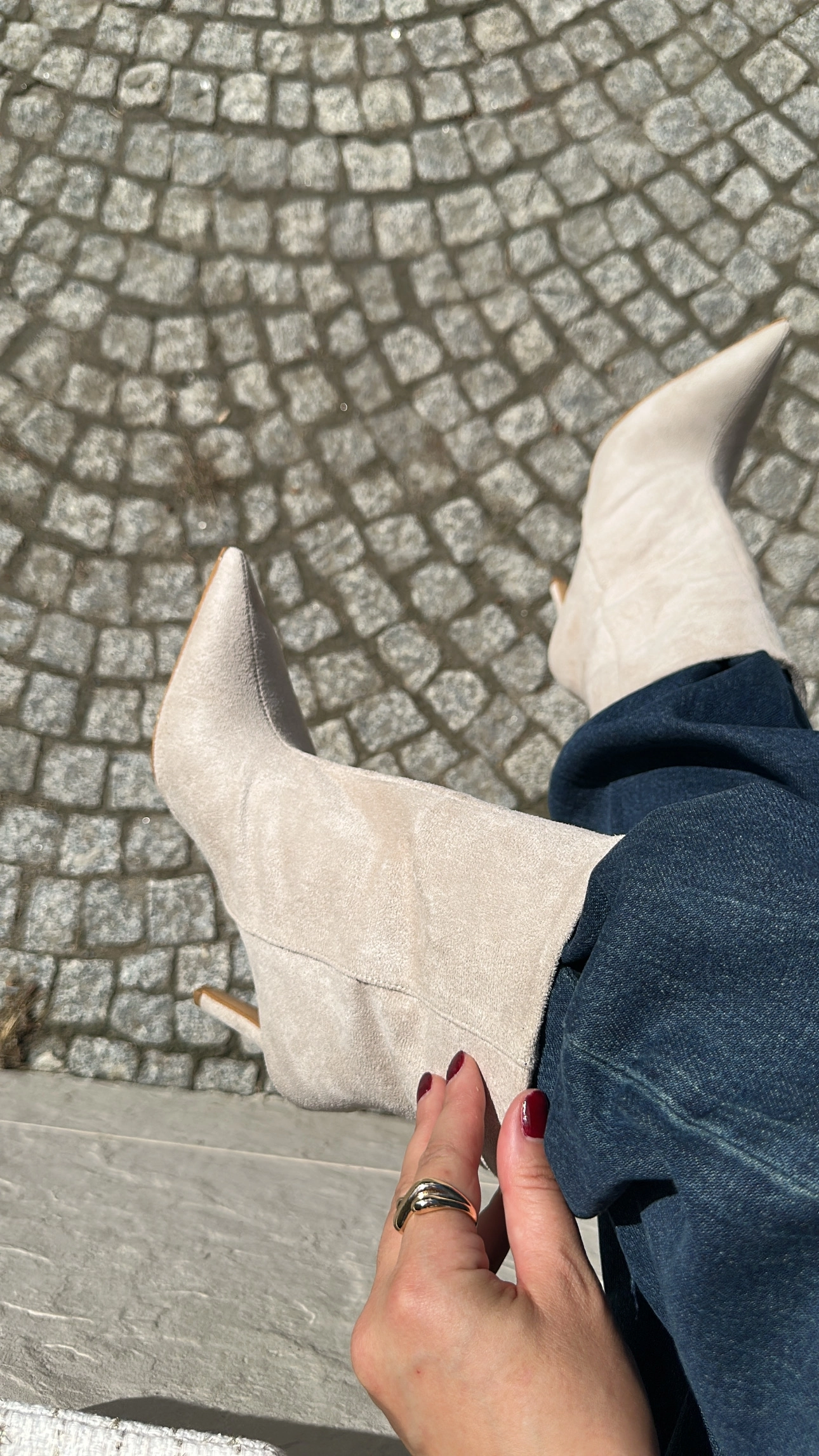Krem Süet Bootie