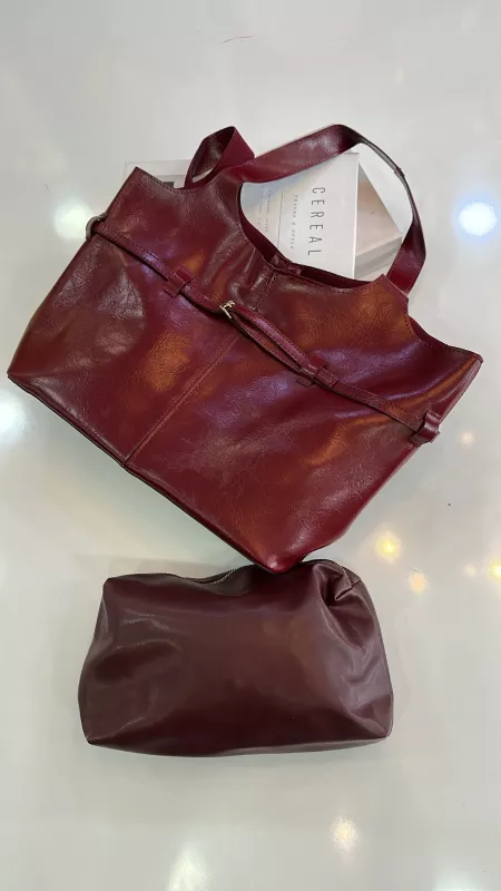 Bordo Makyaj Çantalı Model 