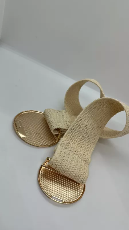 Gold Detaylı Hasır Kemer