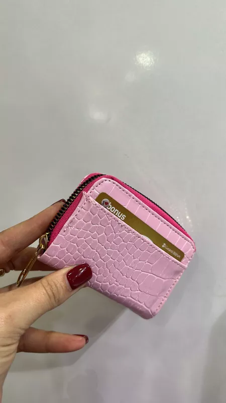 Kroko Desenli Cüzdan - Pembe 
