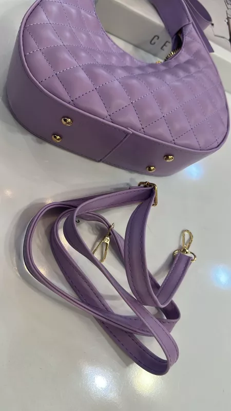 Lila Fiyonk Detaylı Çanta