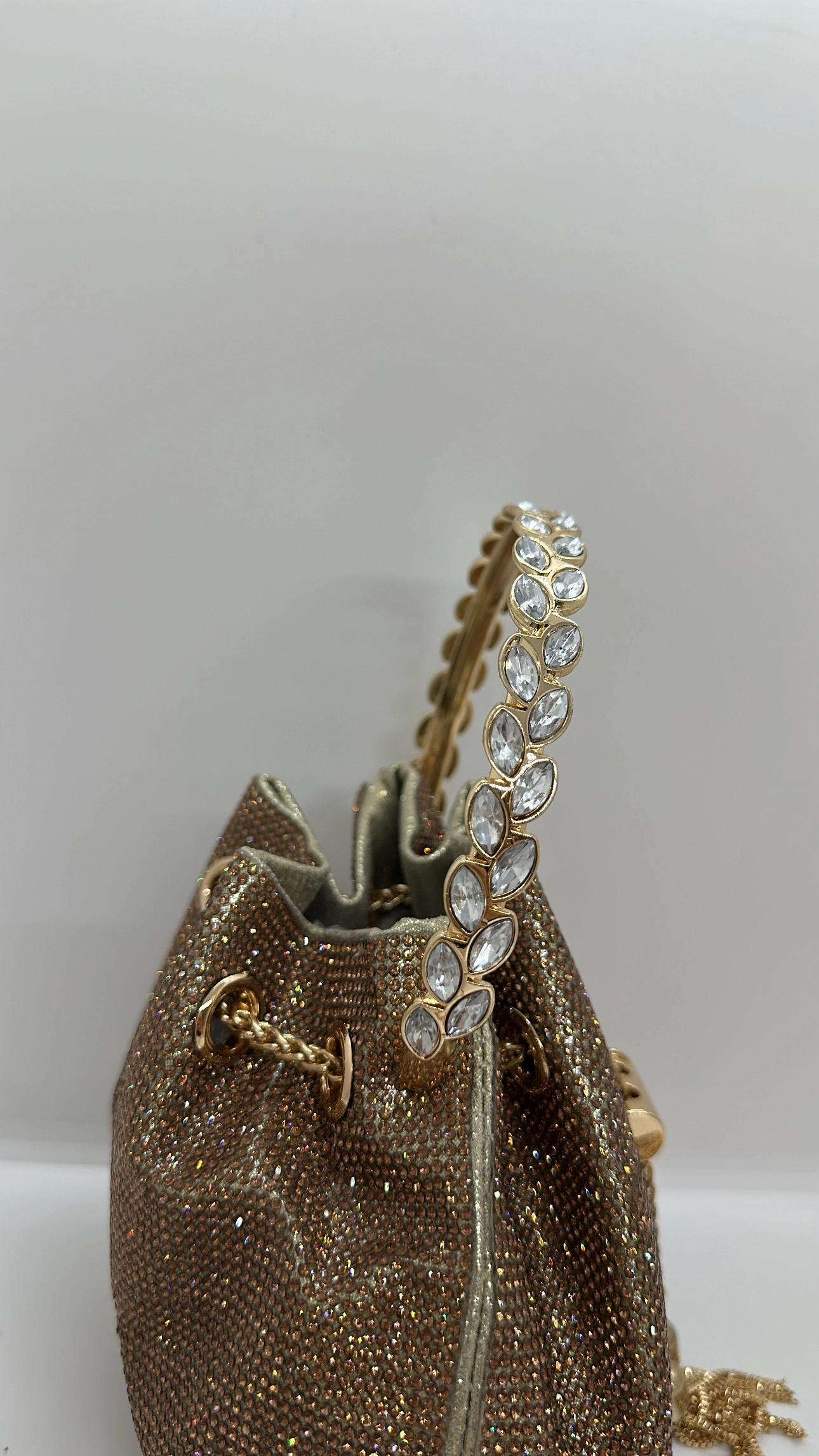 Gold Taşlı Mini Çanta