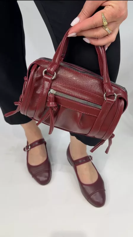 Bordo Yumuşacık Deri Babet 