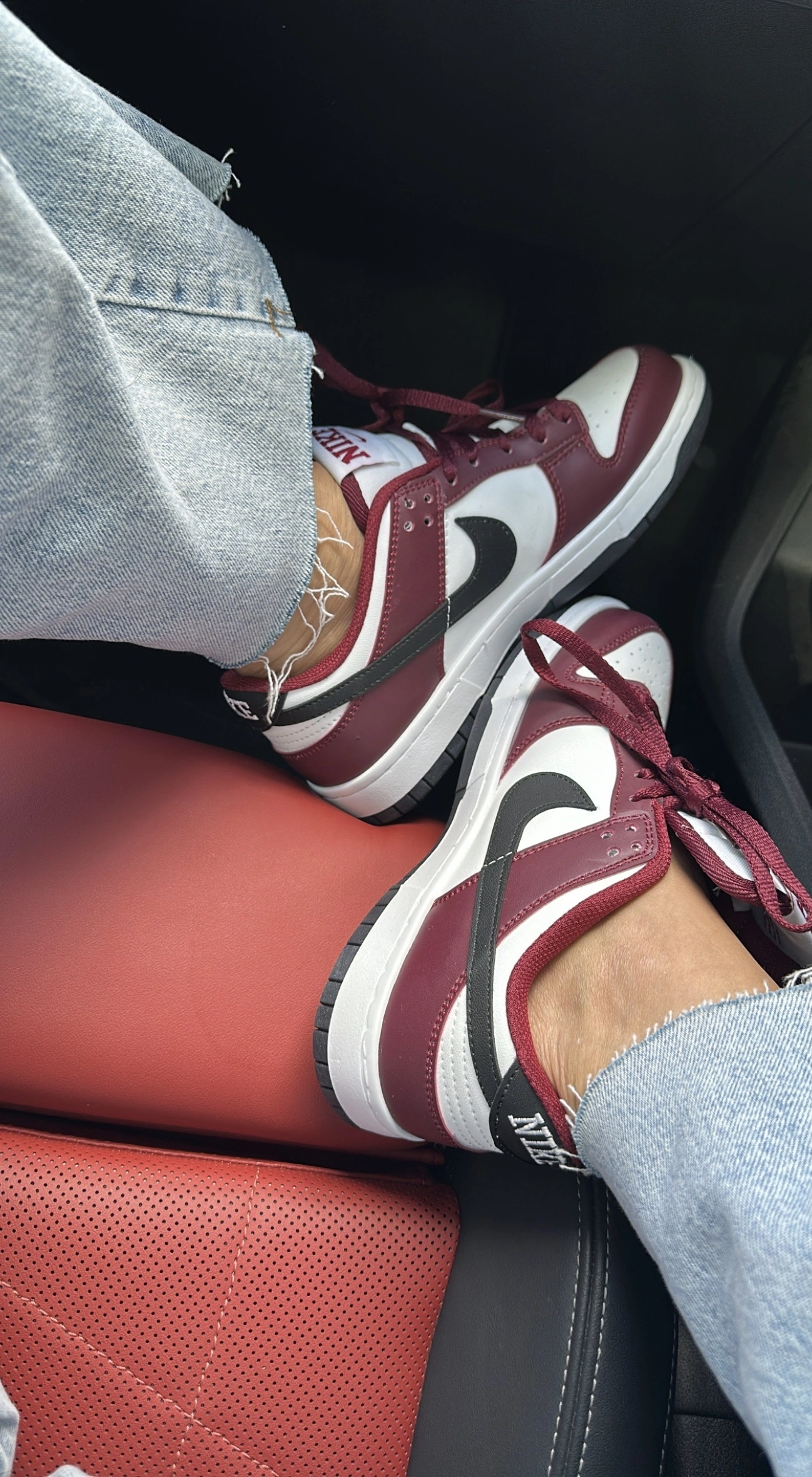 Bordo Beyaz Dunk Spor Ayakkabı