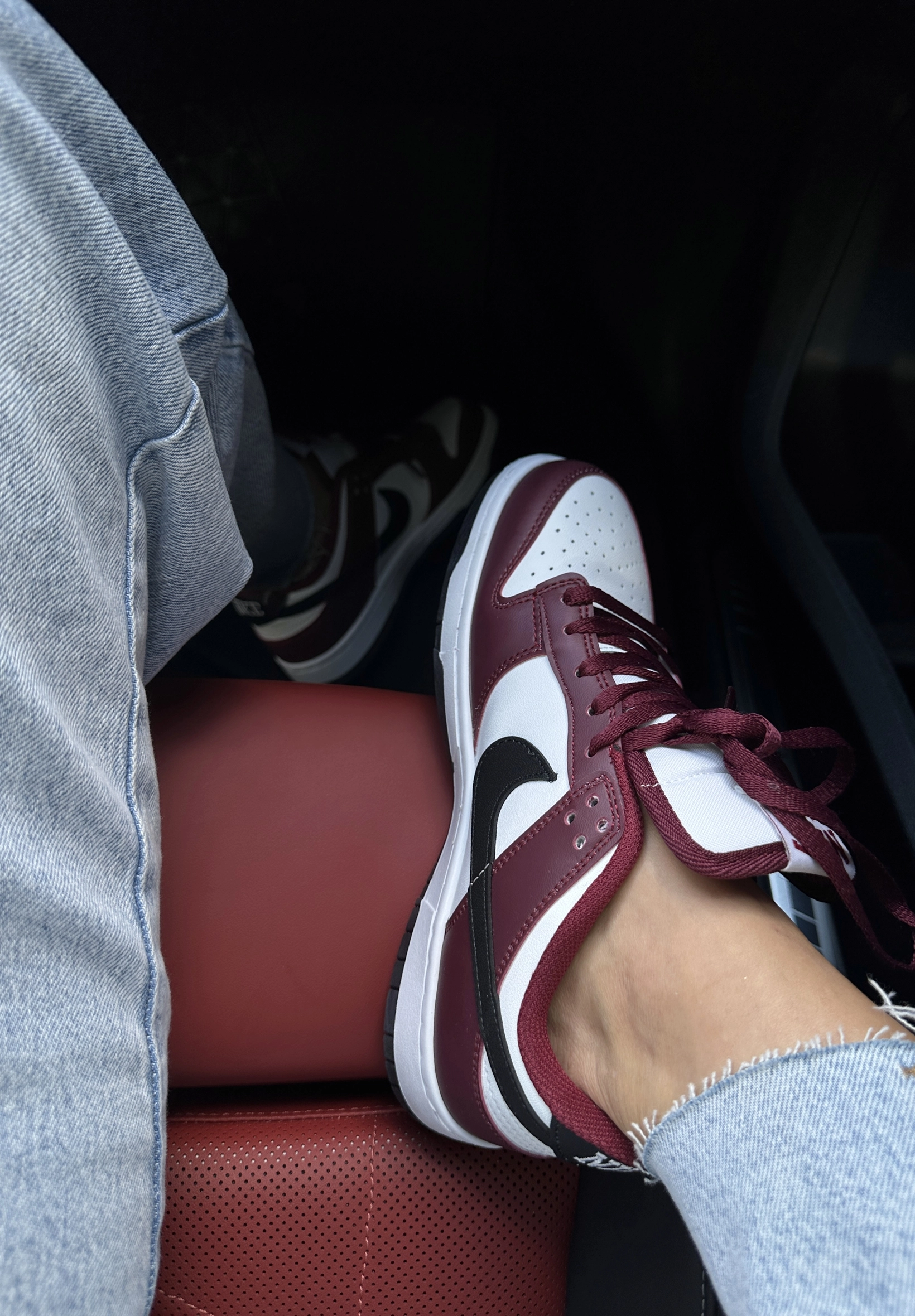 Bordo Beyaz Dunk Spor Ayakkabı
