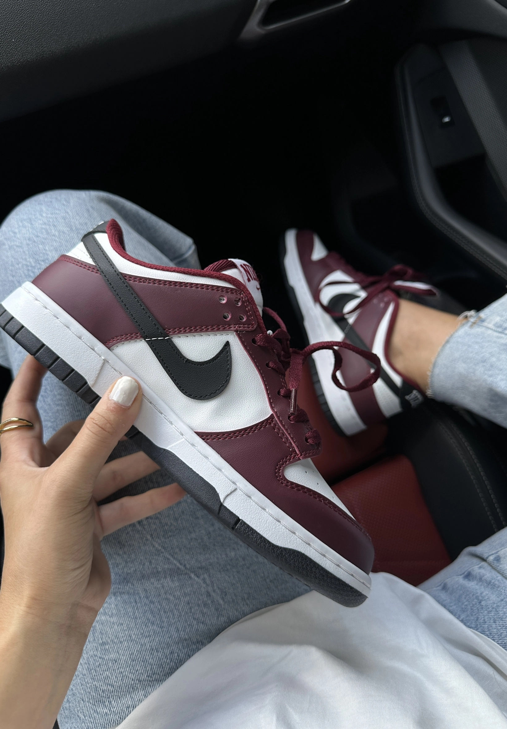 Bordo Beyaz Dunk Spor Ayakkabı