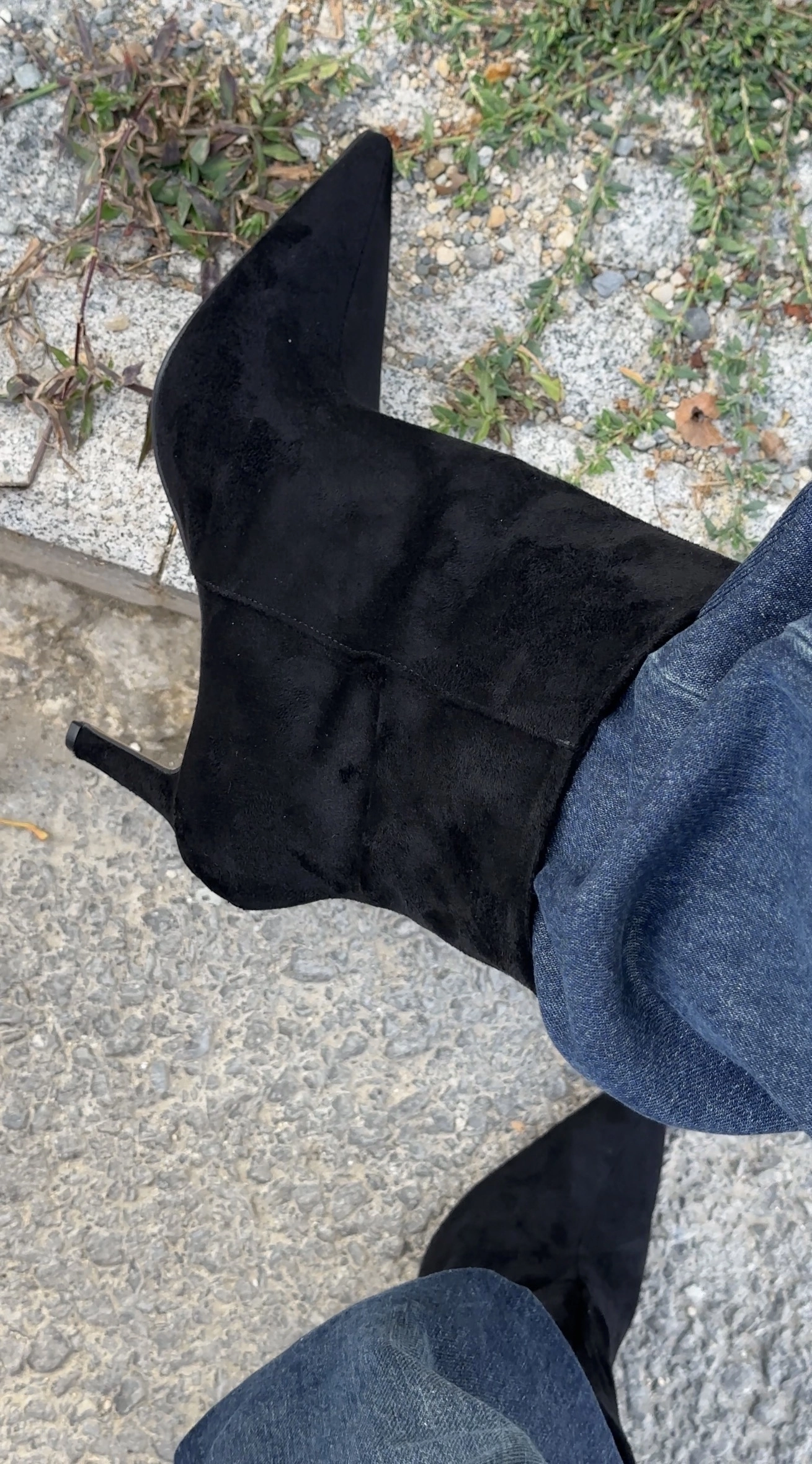 Siyah Süet Bootie