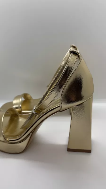 Gold Platform Topuklu Ayakkabı