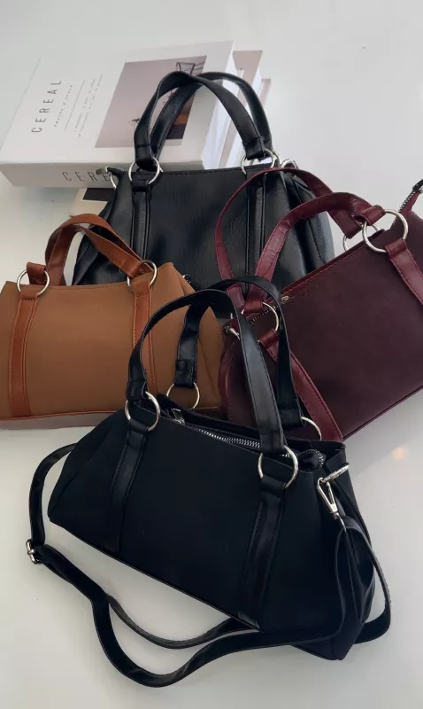 Taba Süet Deri Detaylı Çanta 