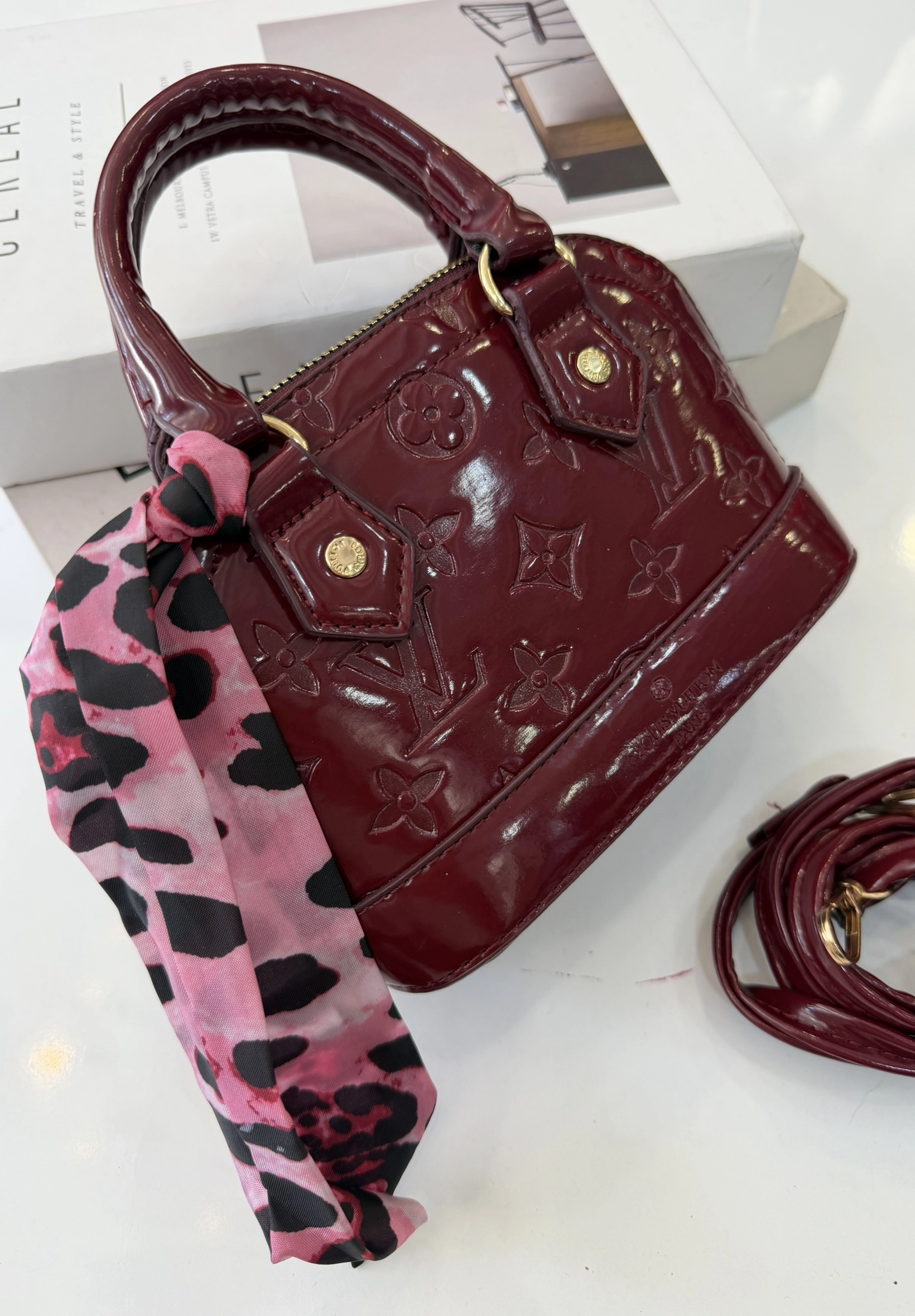 Bordo Rugan Mini Çanta