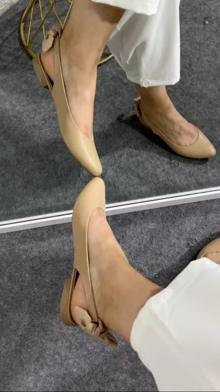 Nude Fiyonklu Babet Sandalet 