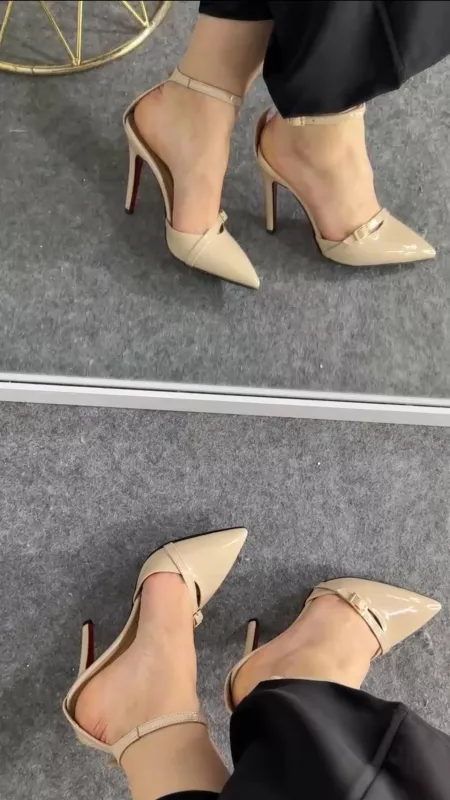 Nude Rugan Topuklu 9 cm 