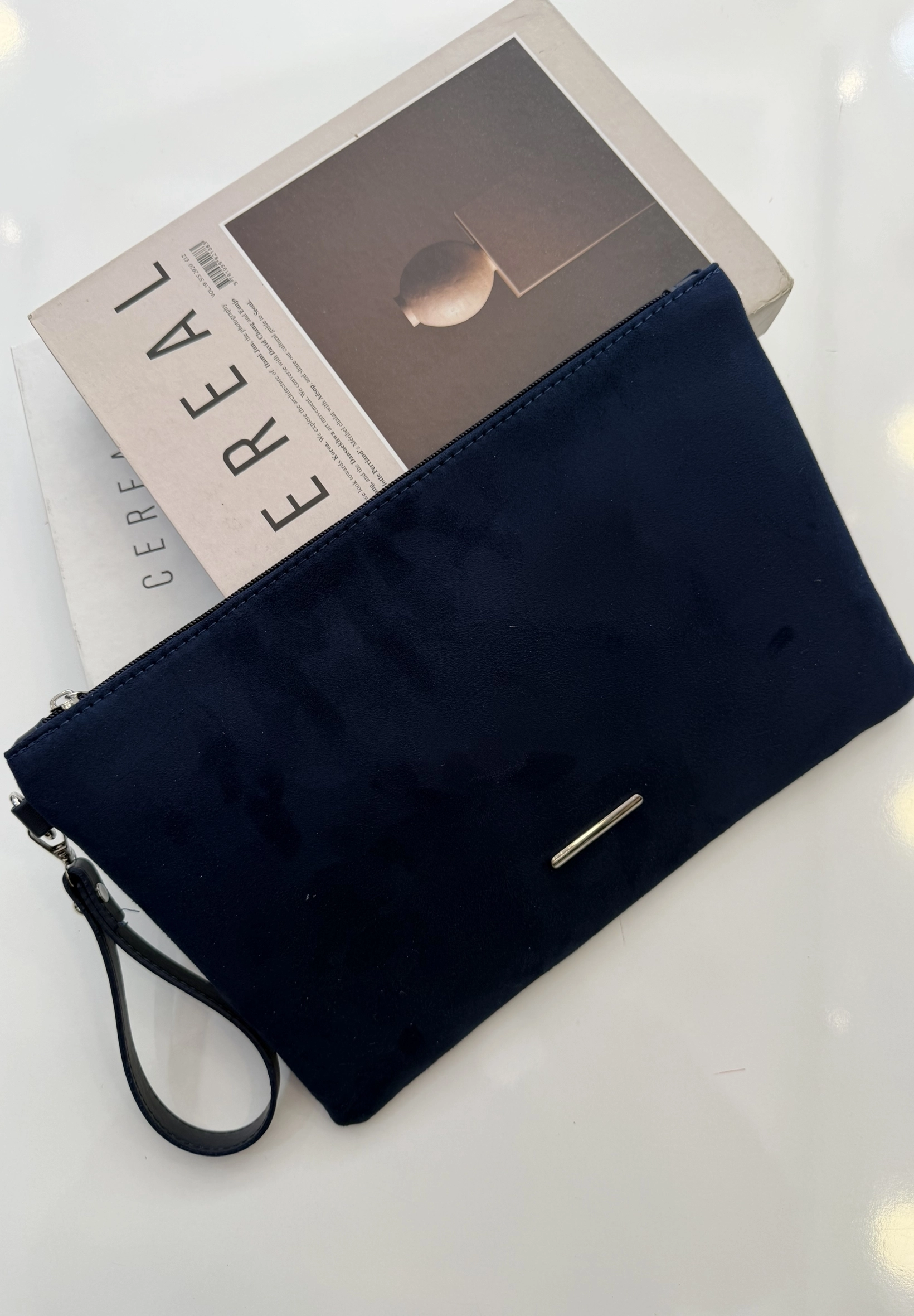 Lacivert Süet Portföy Çanta