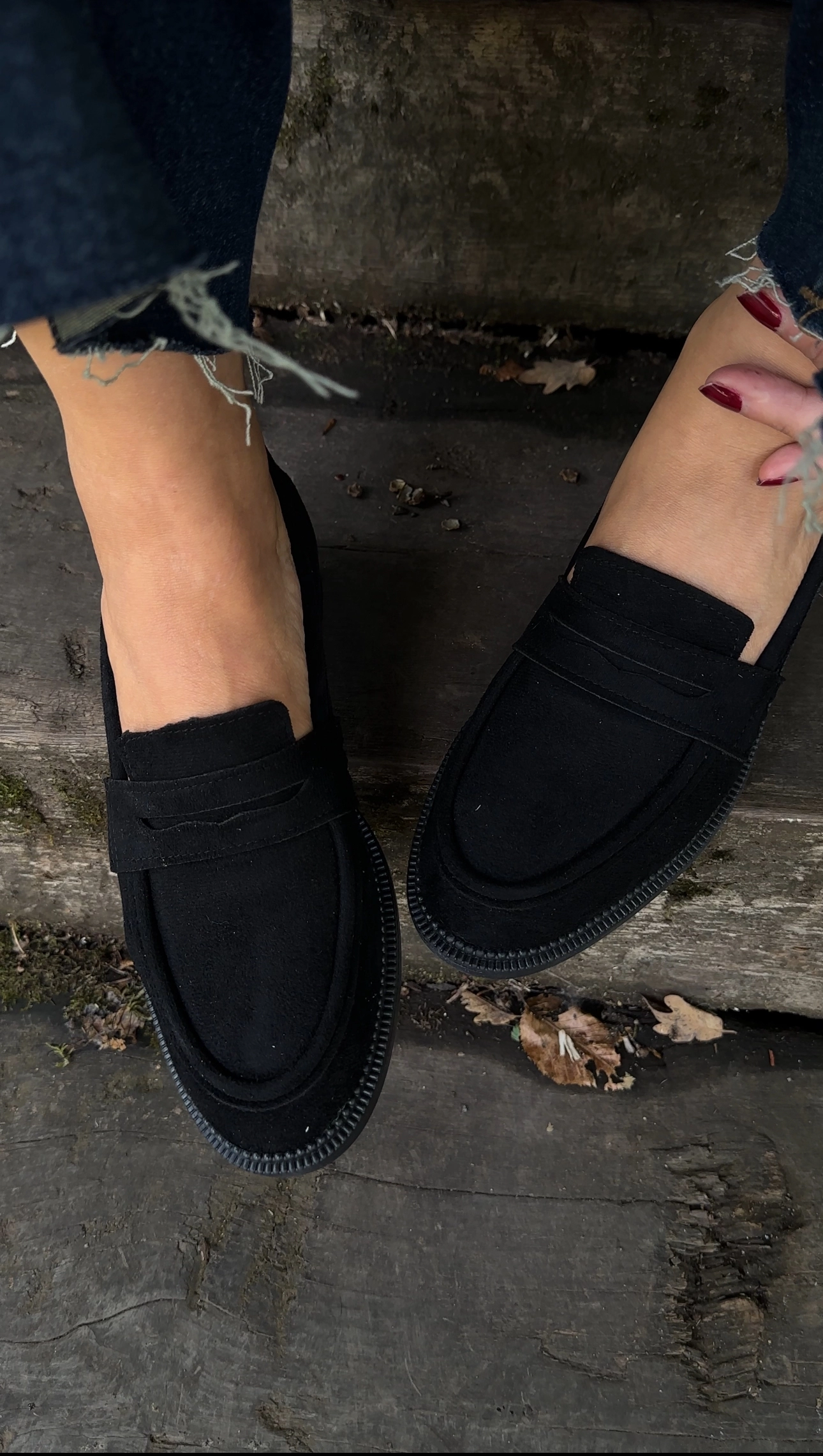 Siyah Süet Loafer
