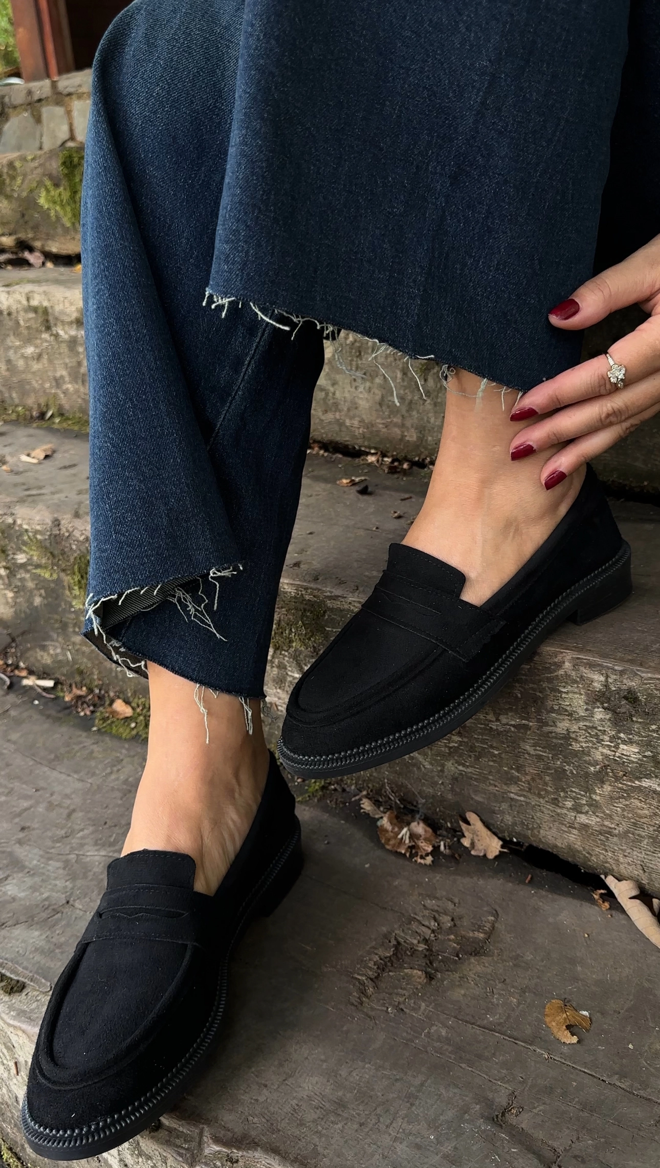 Siyah Süet Loafer