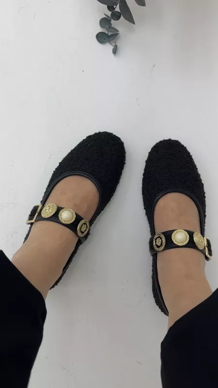 Siyah Peluş Babet 