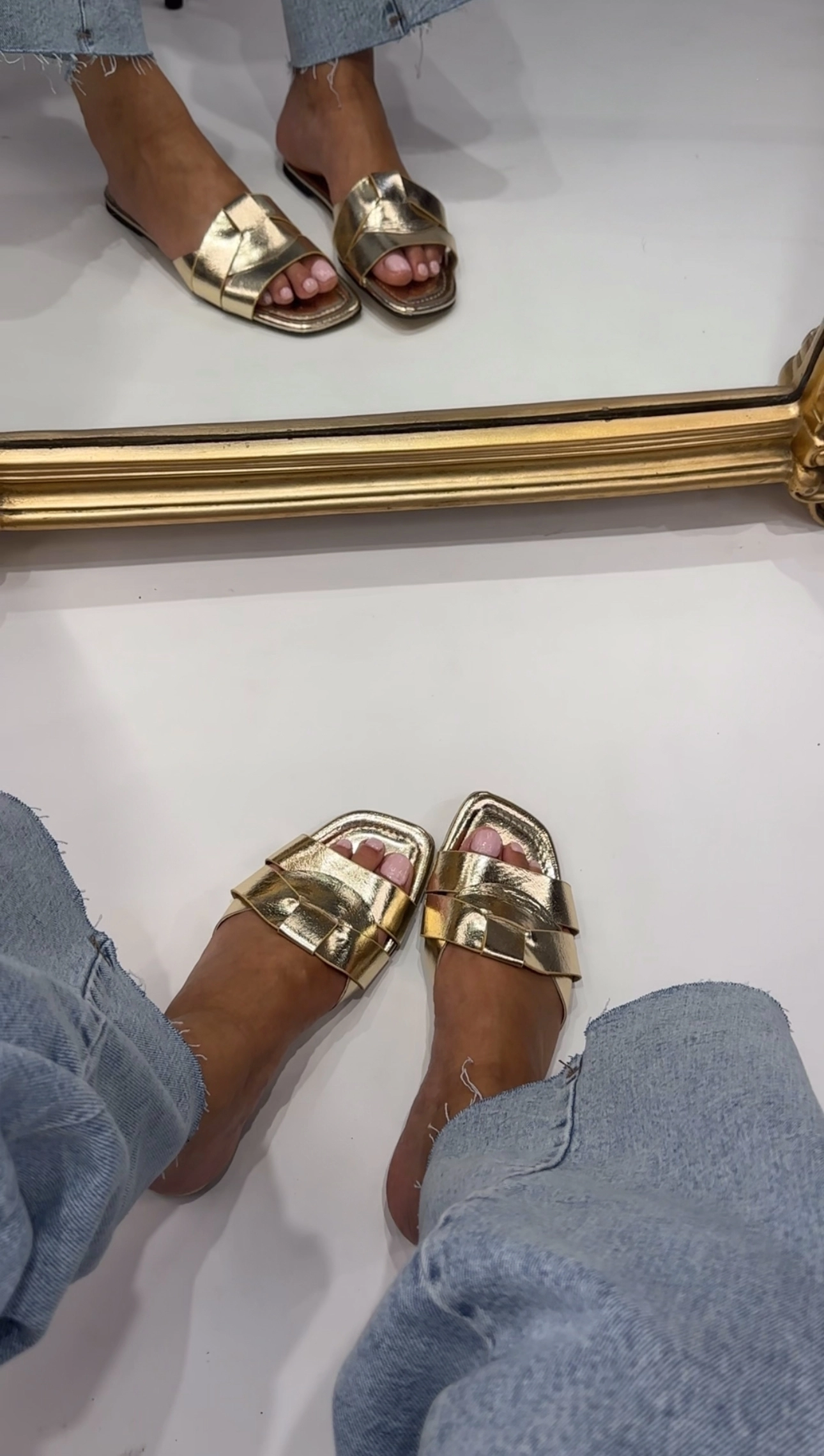 Gold Düz Terlik
