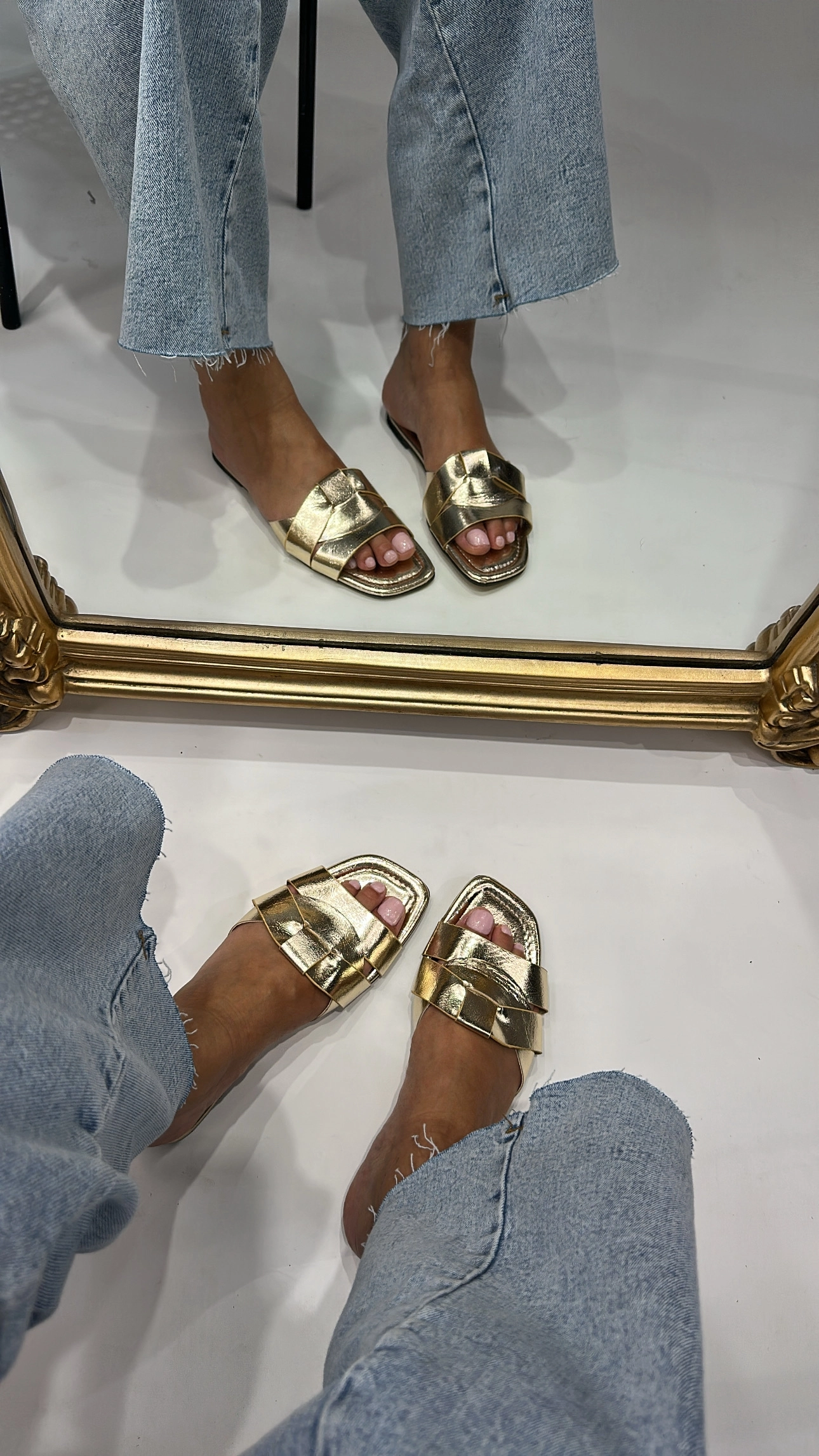 Gold Düz Terlik