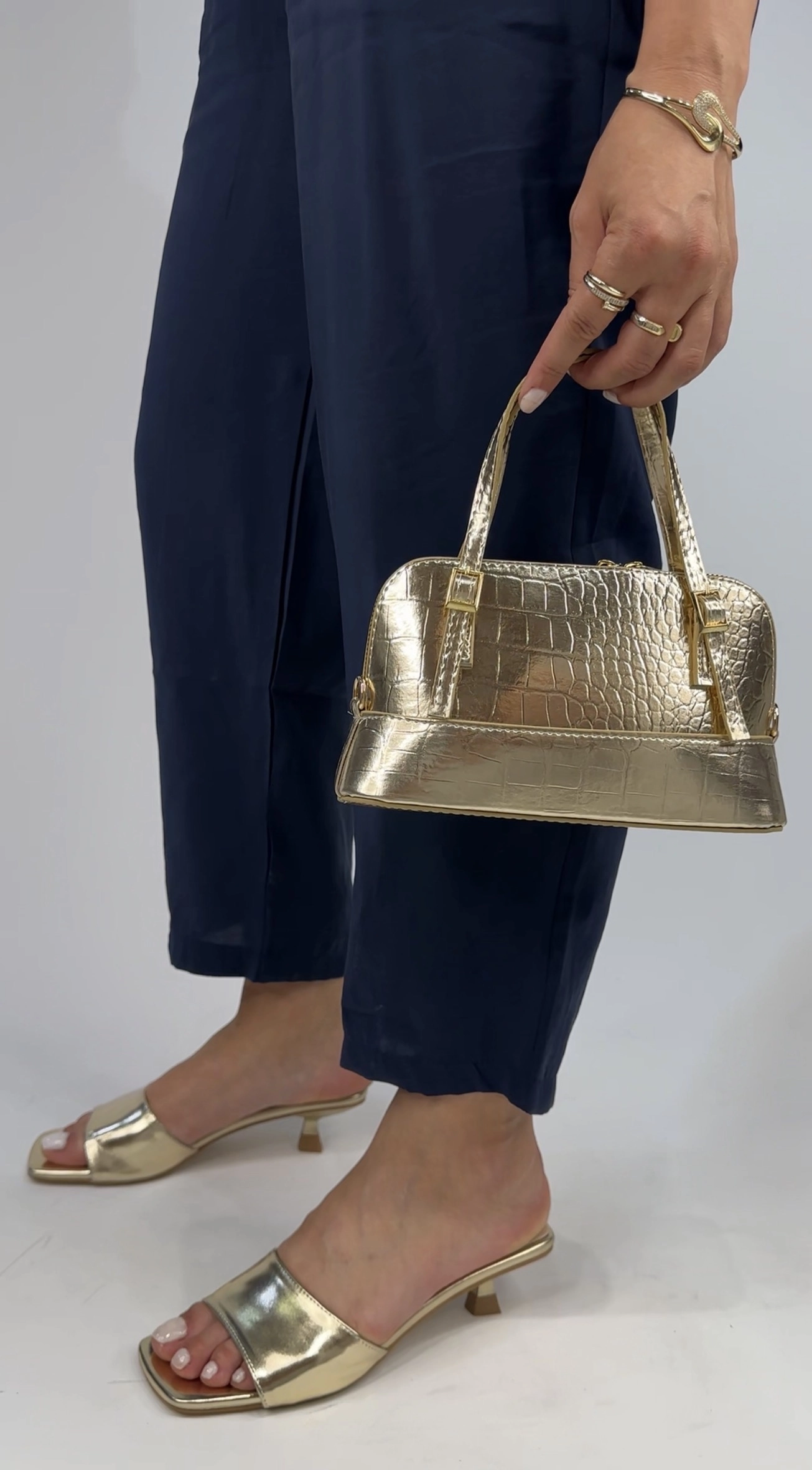 Gold Topuklu Terlik