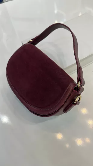 Bordo Süet Çanta