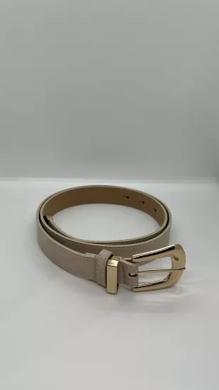 Krem Gold Detaylı Kemer