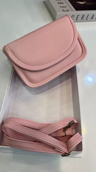 Pembe Kare Mini Çanta