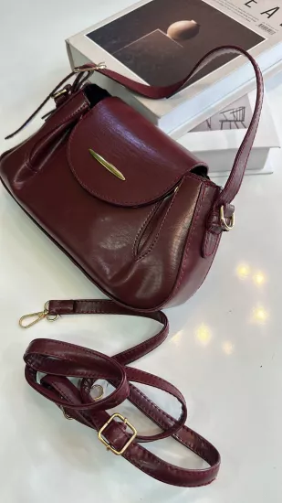 Bordo Gold Detaylı Çanta
