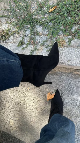 Siyah Süet Bootie