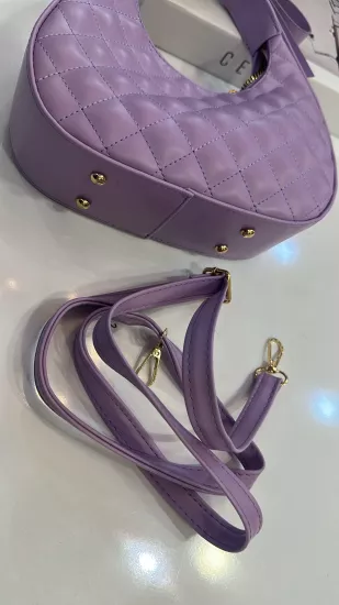 Lila Fiyonk Detaylı Çanta